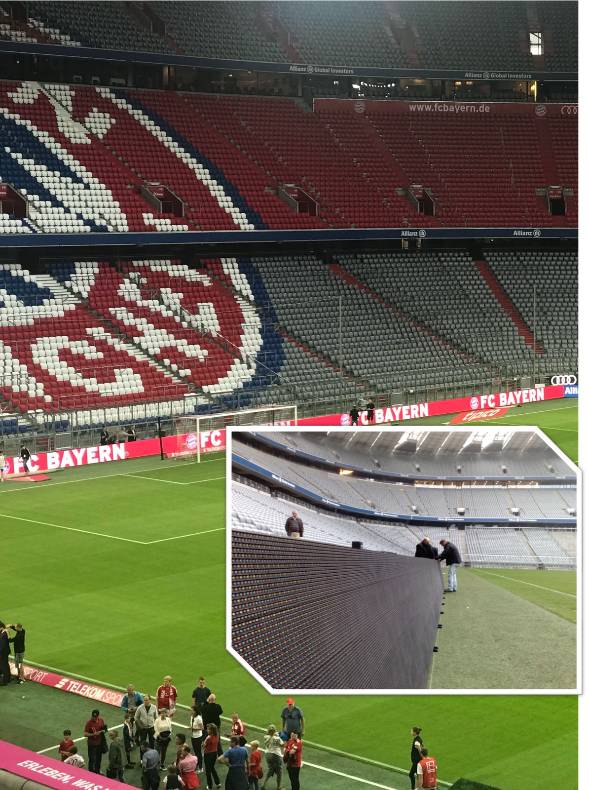 Écran LED le long du terrain de football du stade