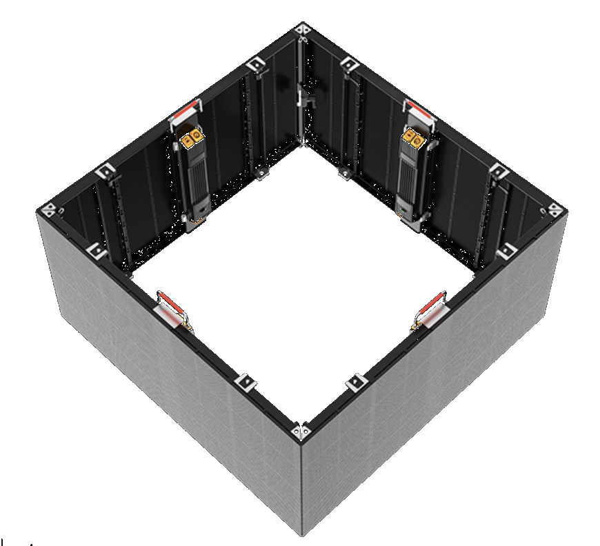 Side-light transparent LED screen in corner installation